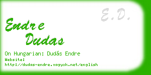 endre dudas business card