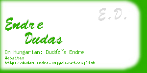 endre dudas business card